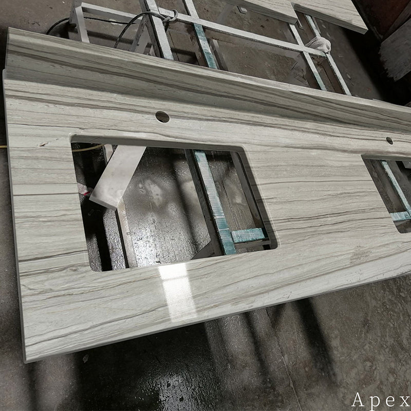 Coffee Wood Vein Marble bathroom vanity tops - inexpensive grey Marble bathroom countertops, floor tiles and wall tiles. Colored Marble top bathroom slabs