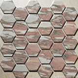 Marble stone claddingbath mosaic boarders - polished Rosa Norvegia Marble decorative artwork for kitchen and bathroom wall and floor, luxury mosaic tiles design