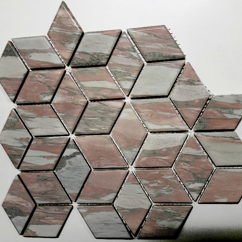 Marble stone claddingbath mosaic boarders - polished Rosa Norvegia Marble decorative artwork for kitchen and bathroom wall and floor, luxury mosaic tiles design