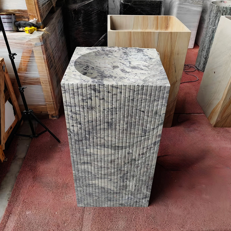 purple Marble stone outdoor sinks - Custom integrated Royal Lavender  Marble sinks for shower, bathroom and outdoor expensive Marble solid stone pedestal sinks