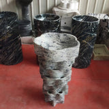 purple Marble stone outdoor sinks - Custom integrated Royal Lavender  Marble sinks for shower, bathroom and outdoor expensive Marble solid stone pedestal sinks