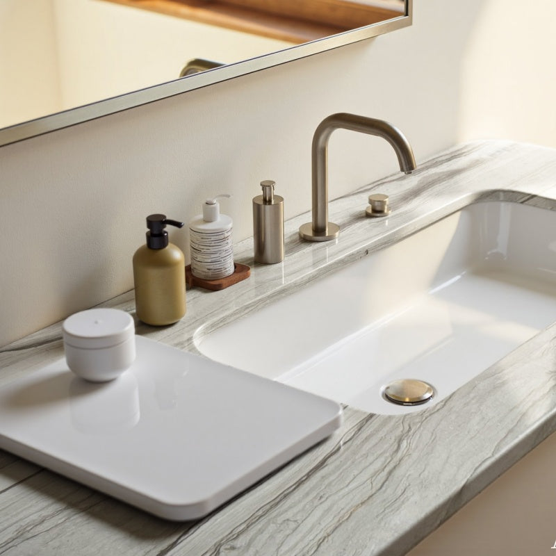Coffee Wood Vein Marble bathroom vanity tops - inexpensive grey Marble bathroom countertops, floor tiles and wall tiles. Colored Marble top bathroom slabs