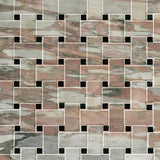 Marble stone claddingbath mosaic boarders - polished Rosa Norvegia Marble decorative artwork for kitchen and bathroom wall and floor, luxury mosaic tiles design