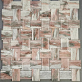 Marble stone claddingbath mosaic boarders - polished Rosa Norvegia Marble decorative artwork for kitchen and bathroom wall and floor, luxury mosaic tiles design