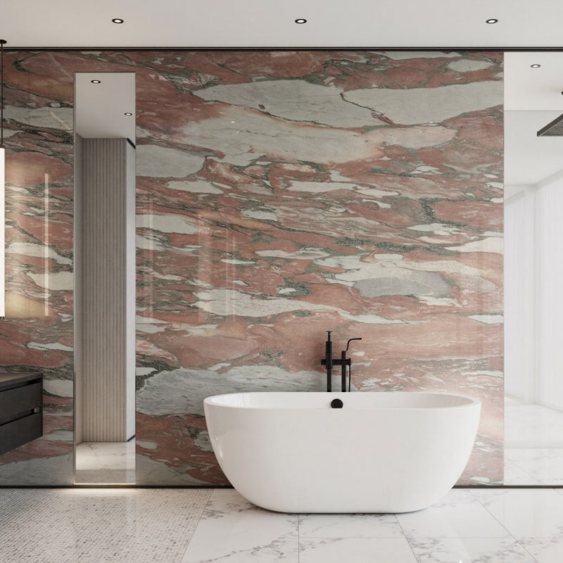 expensive Rosa Norvegia Marble slabs for cutting kitchen and bathroom countertops, shower wall tiles, kitchen and bathroom floor tiles, Marble fireplace hearth slabs, stair stepping slabs, interior wall panels