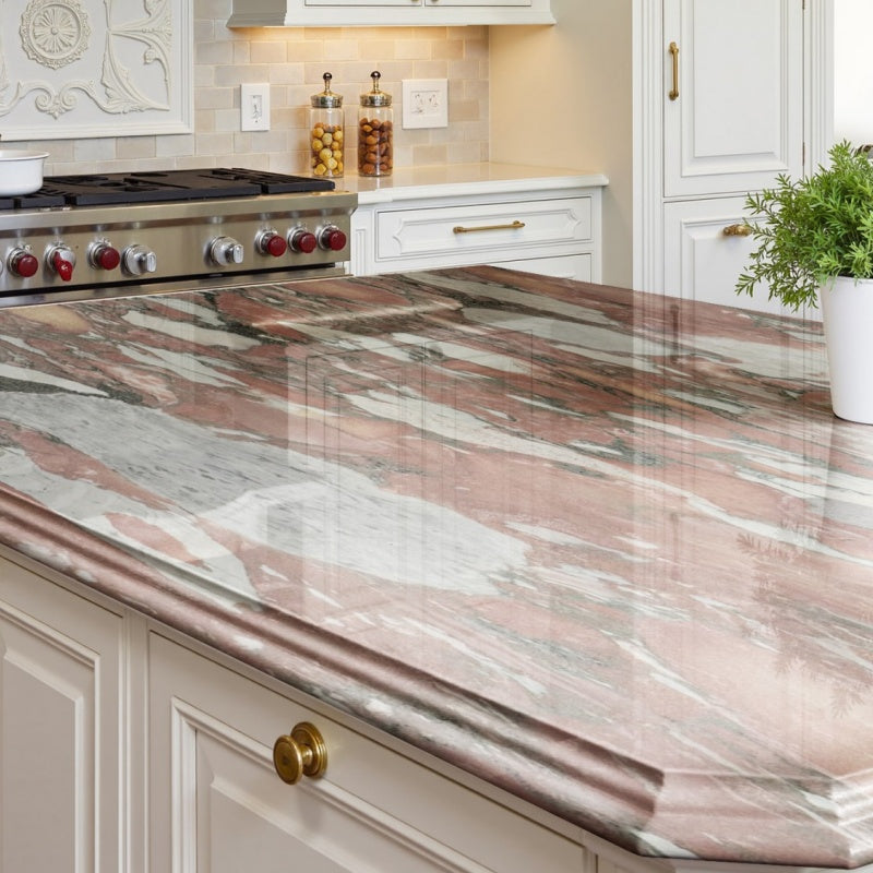 expensive Rosa Norvegia Marble slabs for cutting kitchen and bathroom countertops, shower wall tiles, kitchen and bathroom floor tiles, Marble fireplace hearth slabs, stair stepping slabs, interior wall panels