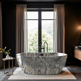 Natural stone bath tubs - soaking purple Marble top bathroom tubs for shower, expensive real Marble solid stone bathtub and marble top design