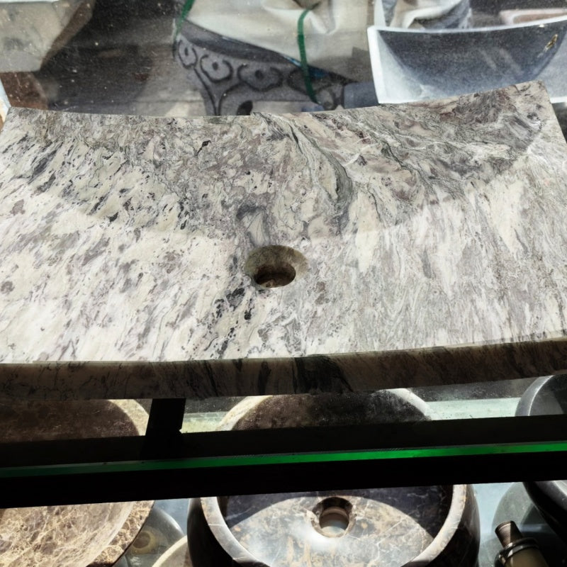 purple Marble stone outdoor sinks - Custom integrated Royal Lavender  Marble sinks for shower, bathroom and outdoor expensive Marble solid stone pedestal sinks