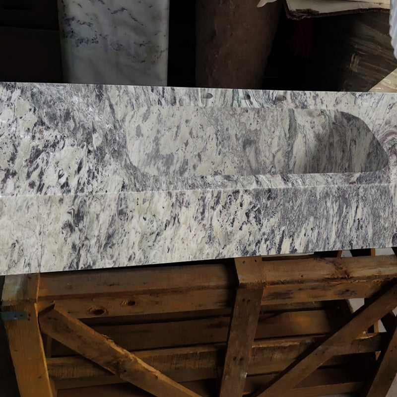purple Marble stone outdoor sinks - Custom integrated Royal Lavender  Marble sinks for shower, bathroom and outdoor expensive Marble solid stone pedestal sinks