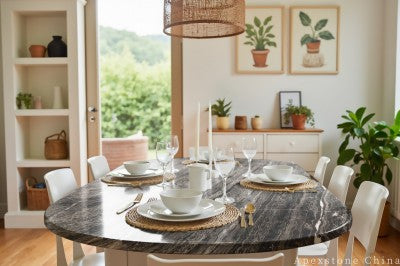 round grey Marble dining table