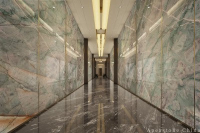 3/4 inch green Quartzite floor office