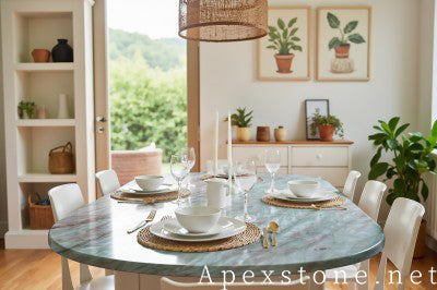 antique white Quartzite dining table