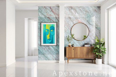 mosaic white Quartzite floor entry hall