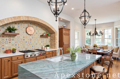 Waterfall Alexandrita Fantasy Quartzite island countertops