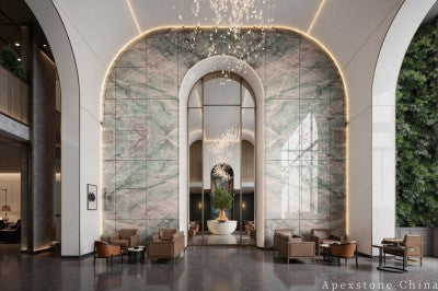 3/4 inch green Quartzite floor office