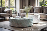 hexagon white Quartzite coffee table