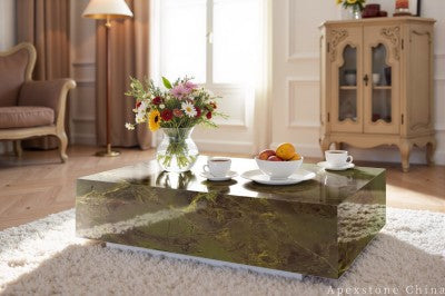 oval green Marble cocktail table