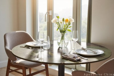 counter height green Marble dining table