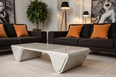 48 round beige Marble coffee table