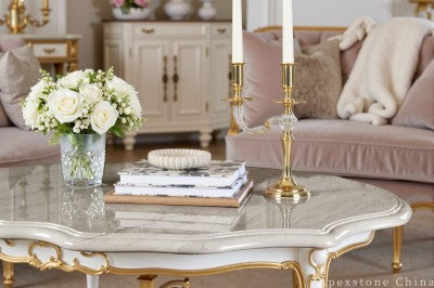 48 round beige Marble coffee table