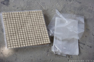 square Angel Beige Marble mosaic tiles
