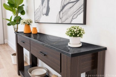 custom grey quartz accent table2