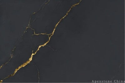 polished Anthracite Soapstone Gold quartz slabs2