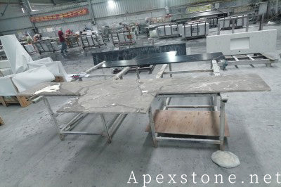 Waterfall Aqua Grey Marble tops