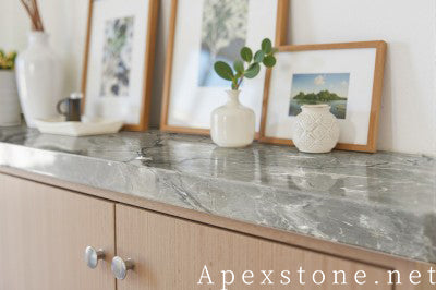 Waterfall Aqua Grey Marble tops