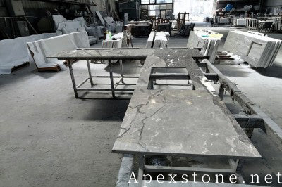 Waterfall Aqua Grey Marble tops