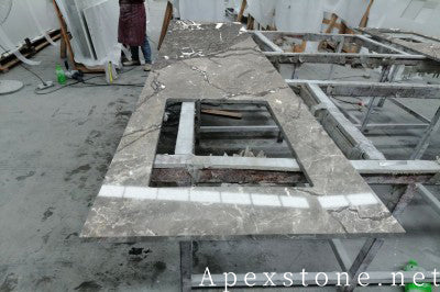 Waterfall Aqua Grey Marble tops