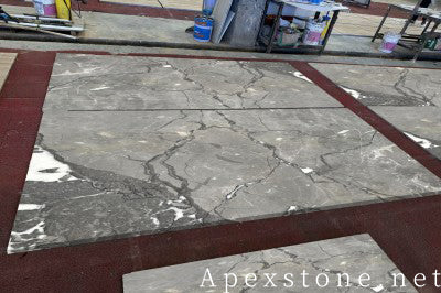 stacked stone Aqua Grey Marble wall panels