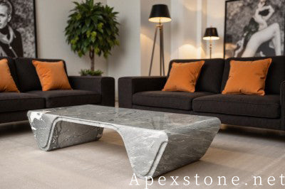 stacked stone Aqua Grey Marble wall panels