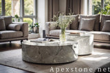 round grey Marble coffee table