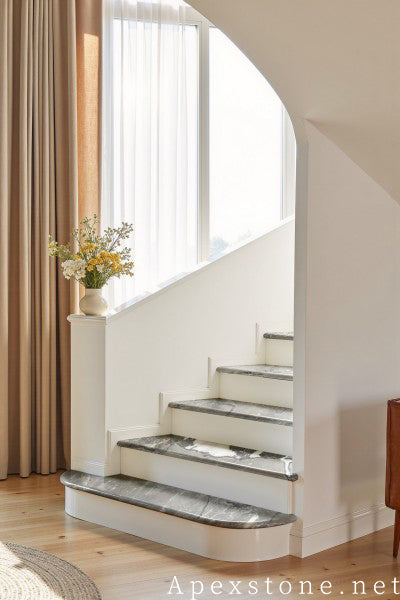 stone veneer grey Marble wall staircase