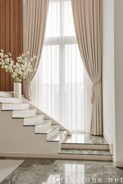 stone veneer grey Marble wall staircase