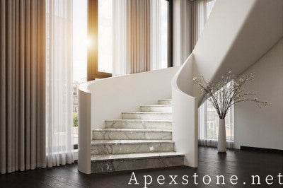 stone veneer grey Marble wall staircase