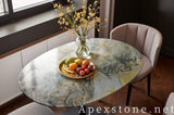 oval purple Quartzite coffee table