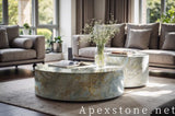 oval purple Quartzite coffee table