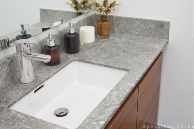Textured grey Marble vanity tops