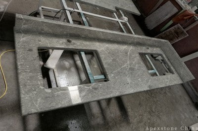 Textured grey Marble vanity tops