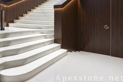 3/4 inch white Marble floor entrance