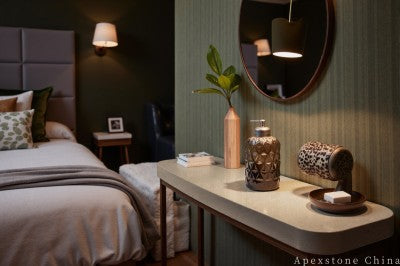 square grey Limestone nightstand