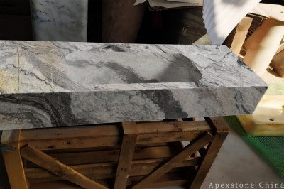 white Marble custom sinks
