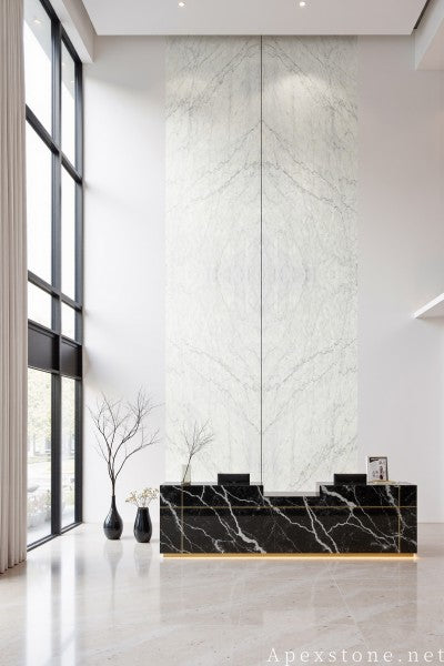 24x24 white Marble floor office