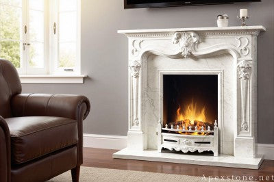 white Marble cheapest wall fireplace