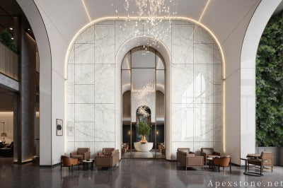 24x24 white Marble floor office
