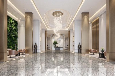 large white Granite wall corridor