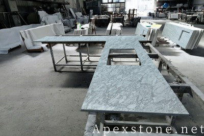 Matte Bianco Statuario Marble tops