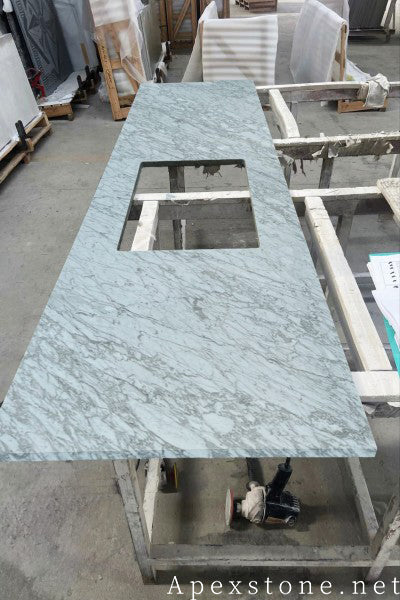 Matte Bianco Statuario Marble tops